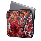 Oranje bladeren laptop sleeve (Voorkant Links)