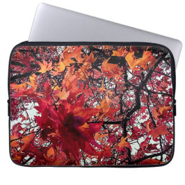 Oranje bladeren laptop sleeve