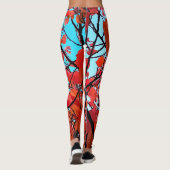 Oranje bladeren leggings (Achterkant)