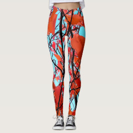 Oranje bladeren leggings