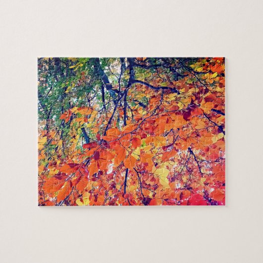 Oranje bladeren legpuzzel (Horizontaal)