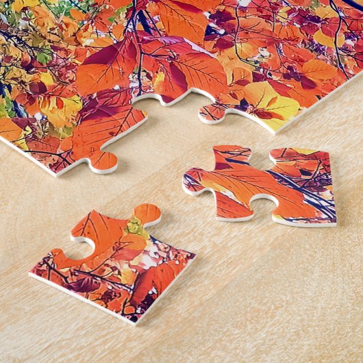 Oranje bladeren legpuzzel (Zijkant)