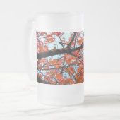Oranje bladeren matglas bierpul (Voorkant links)