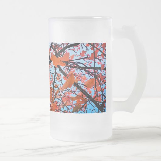 Oranje bladeren matglas bierpul (Rechts)