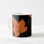 Oranje bladeren op herfstpatroon koffiemok (Voorkant links)