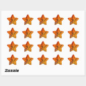 Oranje bladeren ster sticker (Vel)