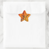 Oranje bladeren ster sticker (Tas)