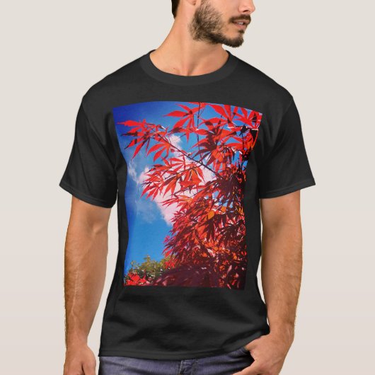 Oranje bladeren t-shirt (Voorkant)