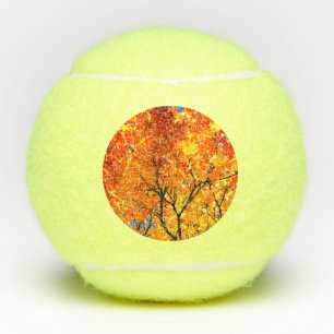 Oranje bladeren tennisballen