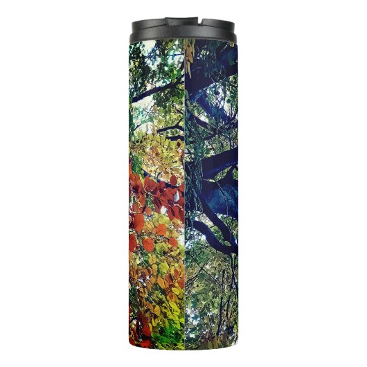 Oranje bladeren thermosbeker (Achterkant)