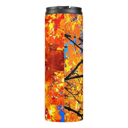 Oranje bladeren thermosbeker (Achterkant)