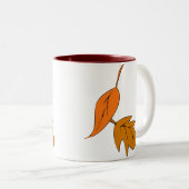 Oranje bladeren tweekleurige koffiemok (Voorkant rechts)