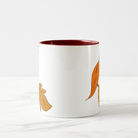 Oranje bladeren tweekleurige koffiemok (Center)