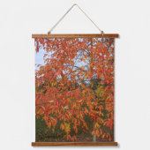 Oranje bladeren van hout hangend wandkleed (Voorkant)