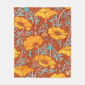 Oranje bladerwand met blaaspijp Fleece Deken (Voorkant)