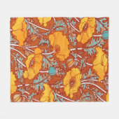 Oranje bladerwand met blaaspijp Fleece Deken (Voorkant (Horizontaal))