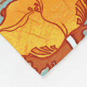 Oranje bladerwand met blaaspijp Fleece Deken (Hoek)