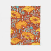 Oranje bladerwand met blaaspijp Fleece Deken (Voorkant)