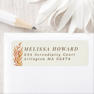 Oranje bladtakken retouradres etiket