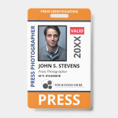 Oranje Blau Foto & Logo Pers ID Badge (Voorzijde)