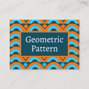 Oranje Blau Halve Cirkel Diamant Geometrisch  Visitekaartje