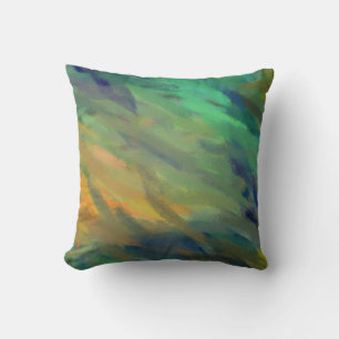 Oranje blauw Abstract kunstschilder 3 Kussen