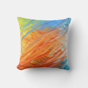 Oranje blauw Abstract kunstschilder 6 Kussen