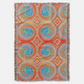 Oranje blauw Abstract zwempatroon Deken (Voorkant Verticaal)