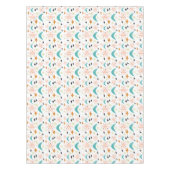 Oranje Blauw Atomic Boomerang Mid Century Pattern Tafelkleed (Voorkant)