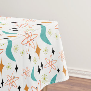 Oranje Blauw Atomic Boomerang Mid Century Pattern Tafelkleed