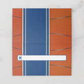 Oranje Blauw Basketbal Bar Mitzvah Plaatskaartje (Buitenkant ongevouwen)