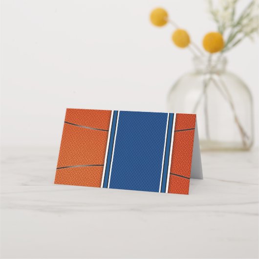 Oranje Blauw Basketbal Bar Mitzvah Plaatskaartje (Achterkant)