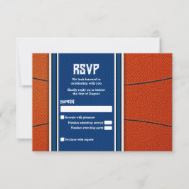 Oranje Blauw Basketbal Bar Mitzvah RSVP-kaart RSVP Kaartje
