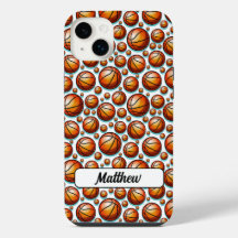 Oranje blauw basketbal genaamd naadloos patroon