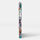 Oranje blauw Blauwgroen Glas in lood Abstractiepat iPhone Hoesje (Linkerkant)