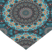 Oranje blauw Blauwgroen Mandala Boho Pattern Korte Tafelloper (Hoek)