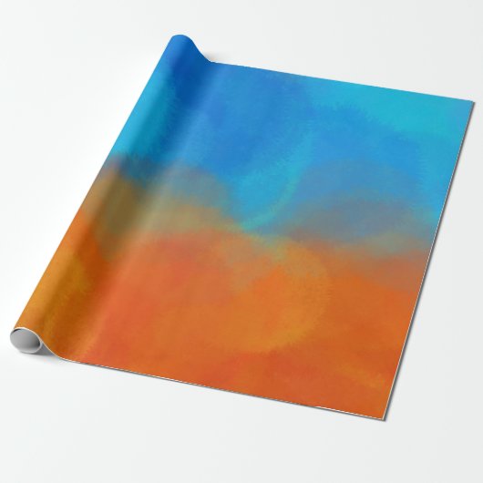 Oranje blauw cadeaupapier (Uitgerold)