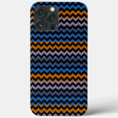 Oranje Blauw Chevron Zigzag Case-Mate iPhone Case (Achterkant)