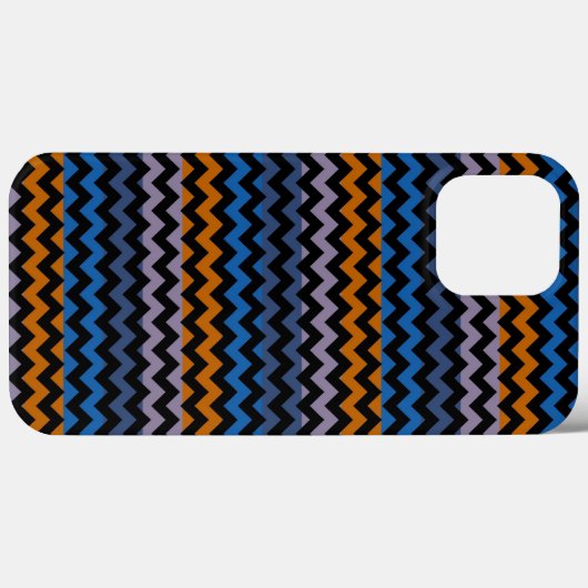 Oranje Blauw Chevron Zigzag Case-Mate iPhone Case (Achterkant (horizontaal))