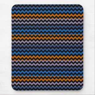 Oranje Blauw Chevron Zigzag Muismat
