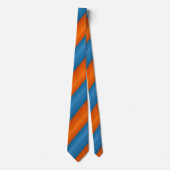 Oranje blauw diagonaal stropdas (Voorkant)