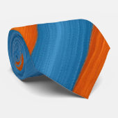Oranje blauw diagonaal stropdas (Opgerold)