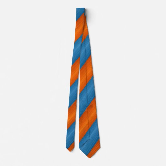 Oranje blauw diagonaal stropdas (Achterkant)