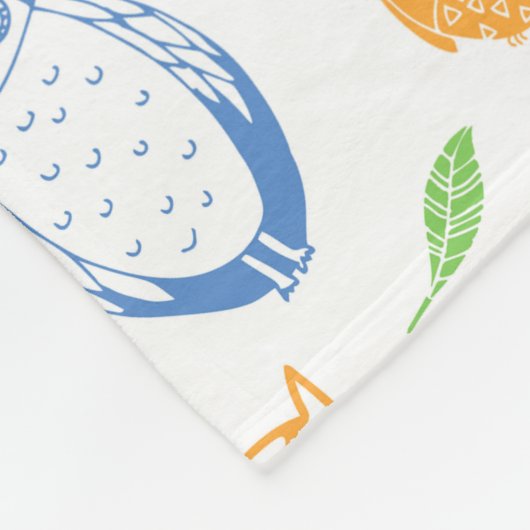 Oranje blauw eigendom verfspatroonmonogram fleece deken (Hoek)