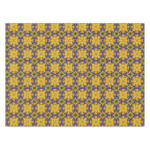 Oranje blauw en geel Spaans Tegel patroon Tafelkleed (Voorkant (Horizontaal))