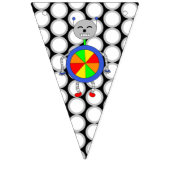 Oranje blauw en gele robot Birthday Gepersonalisee Vlaggetjes (Derde vlag)