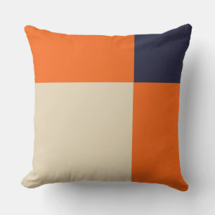 Oranje Blauw en Taupe Kussen