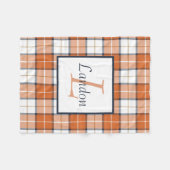Oranje, blauw en wit Tartan Fleece Deken (Voorkant (Horizontaal))