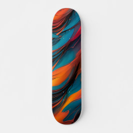 Oranje blauw en zwart skateboard