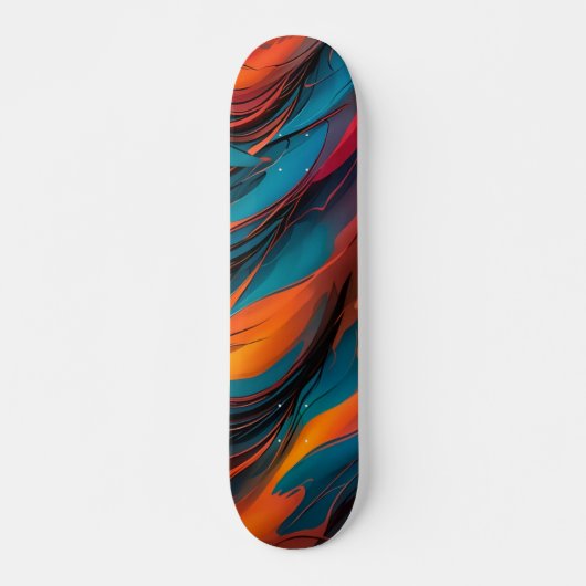 Oranje blauw en zwart skateboard (Voorkant)